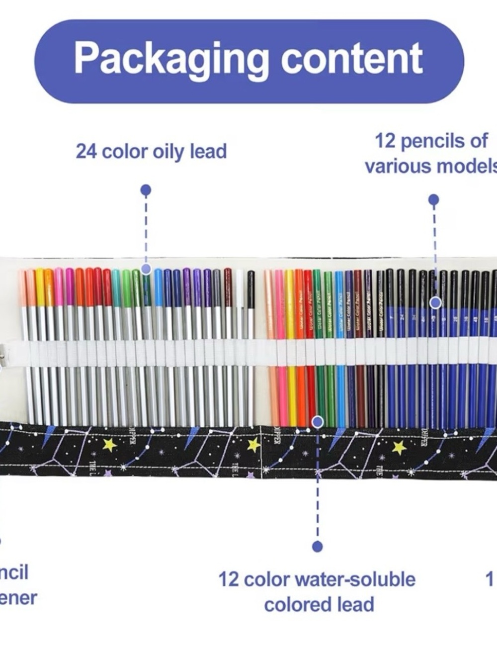 48pc Art Pencil Set Oil Based Water Soluble Sketch Pencils w/ Case XXYOUPIN - Picture 3 of 11